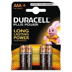 DURACELL PLUS POWER  AAA B4 MINISTILO MN2400 LR03 HR03 ALKALINA