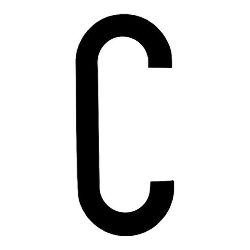 LETTERA'C'ADES. T-6 8X3,5 CM NERA