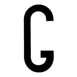 LETTERA'G'ADES. T-6 8X3,5 CM NERA