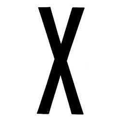 LETTERA'X'ADES. T-6 8X3,5 CM NERA