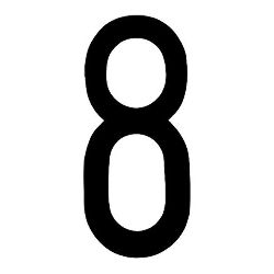 NUMERO'8'ADES. T-6 8X3,5 CM NERO