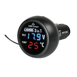SPINOTTO 3-IN1 TERMOMETRO DIGITALE+VOLTIMETRO+PRESA USB
