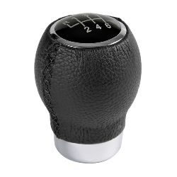 POMELLO "IKON" NERO CUCITURE NERE, CON 6 EMBLEMI INTERCAMBIABILI