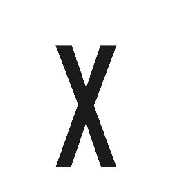 LETTERA'X'ADES. 6X3 CM NERA