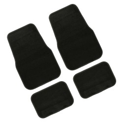"TWIST" SET 4 TAPPETI IN MOQUETTE NERI "GRAN PREE"