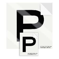 CONTRASSEGNI "P" ANTERIORE E POSTERIORE ADESIVO